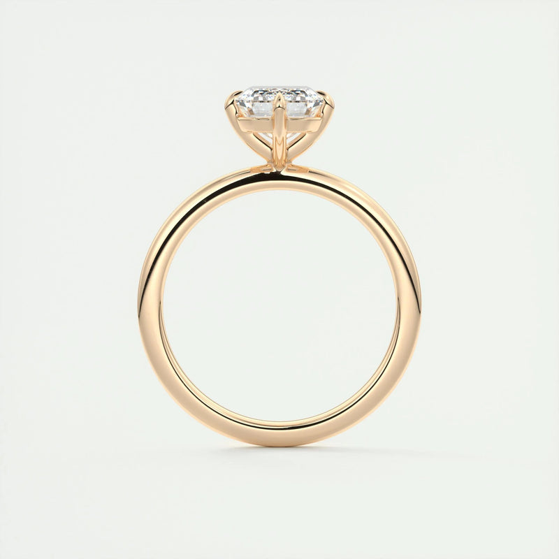 2.0 Ct Emerald Solitaire Moissanite Diamond Engagement Ring