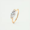 2.0 Ct Marquise East West Solitaire Moissanite Diamond Engagement Ring