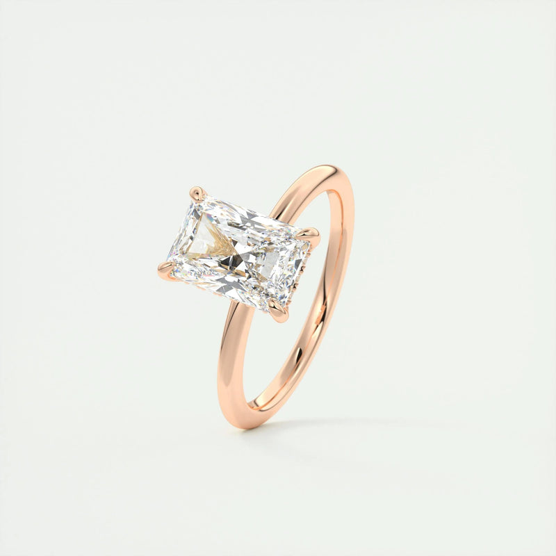 2.0 Ct Radiant Solitaire With Hidden Halo Moissanite Diamond Engagement Ring