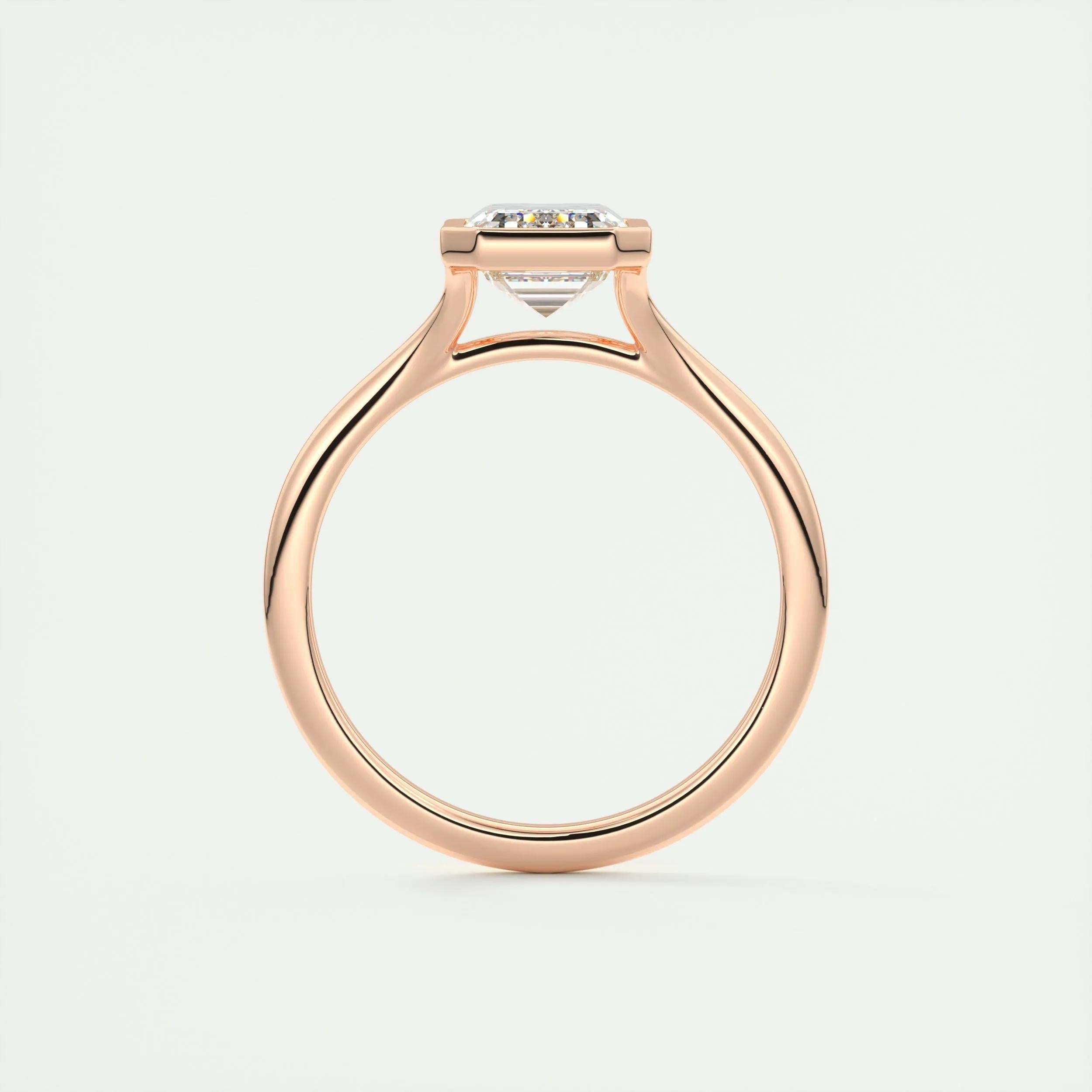 2.0 Ct Emerald Bezel Solitaire Moissanite Engagement Ring