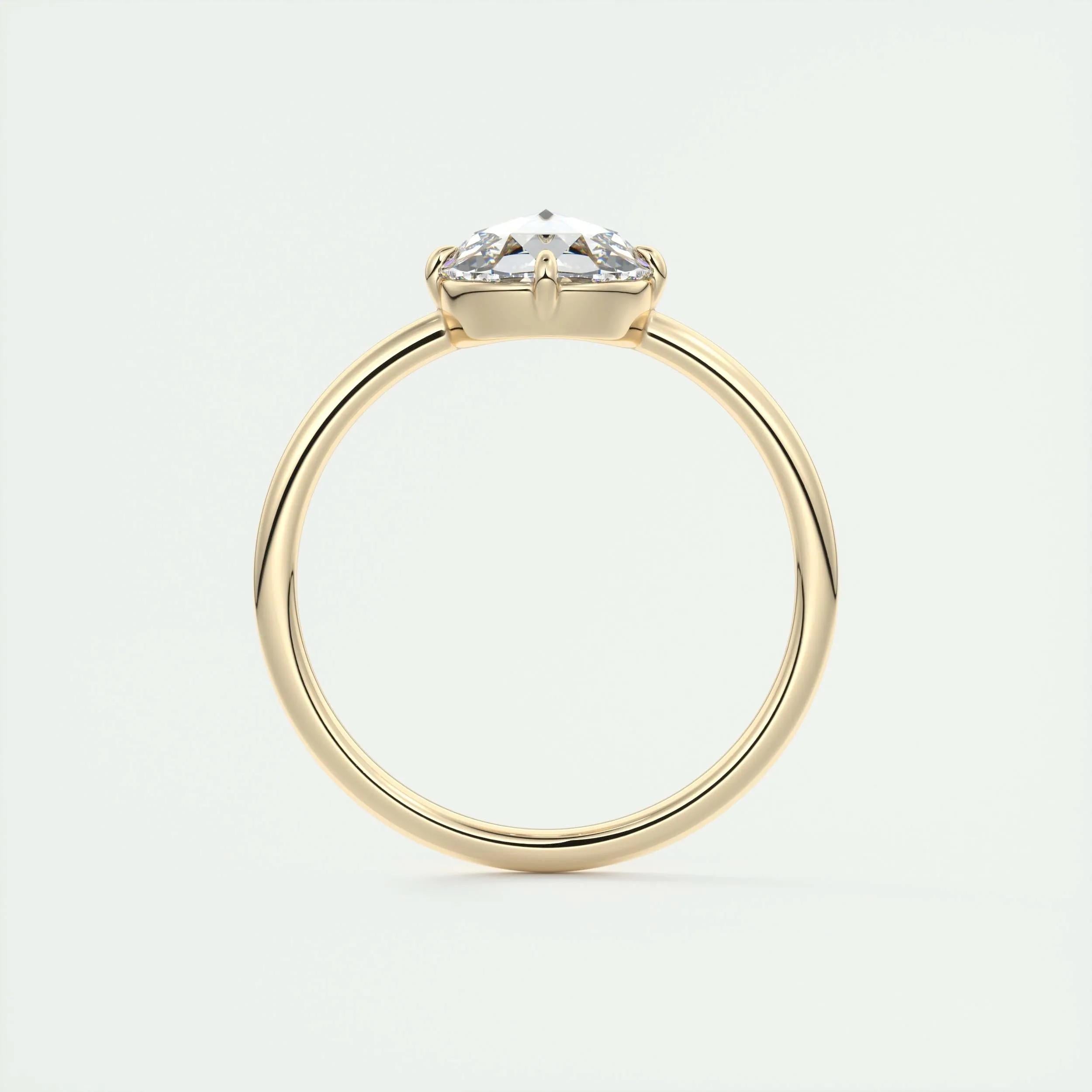 2.15 Ct Rose Cut Solitaire Full Bezel Moissanite Diamond Engagement Ring