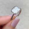 2.0 Ct Emerald East West Half Bezel Solitaire Moissanite Engagement Ring