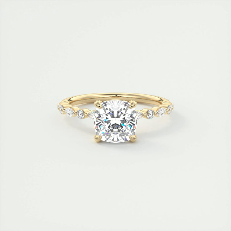 2.35 Ct Round Solitaire with Bubble Moissanite Diamond Engagement Ring