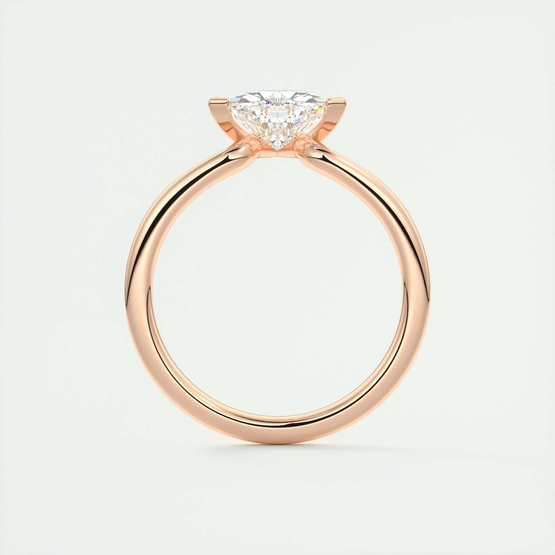 2.1 Ct Trillion Cantilever Solitaire Moissanite Engagement Ring