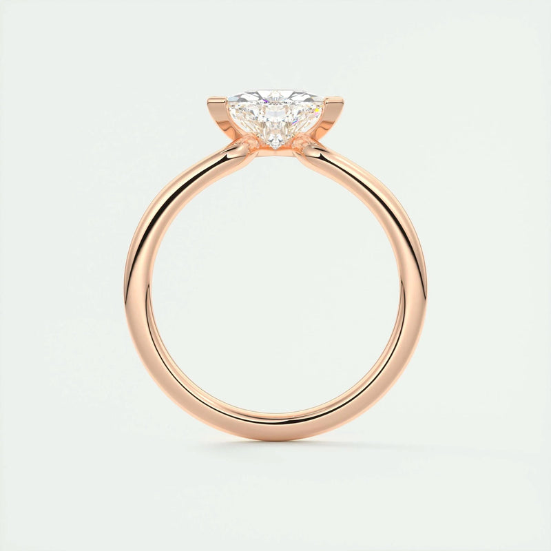 2.1 Ct Trillion Cantilever Solitaire Moissanite Engagement Ring