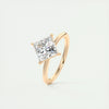 2.0 Ct Princess East West Solitaire Moissanite Diamond  Engagement Ring
