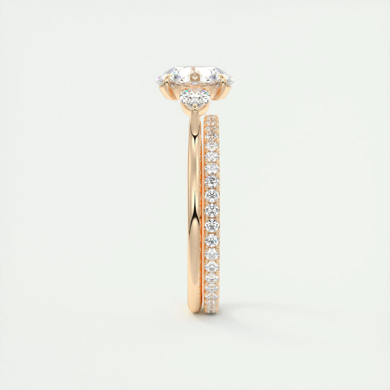 2.8 Ct Round Three Stone Moissanite Diamond Engagement Ring