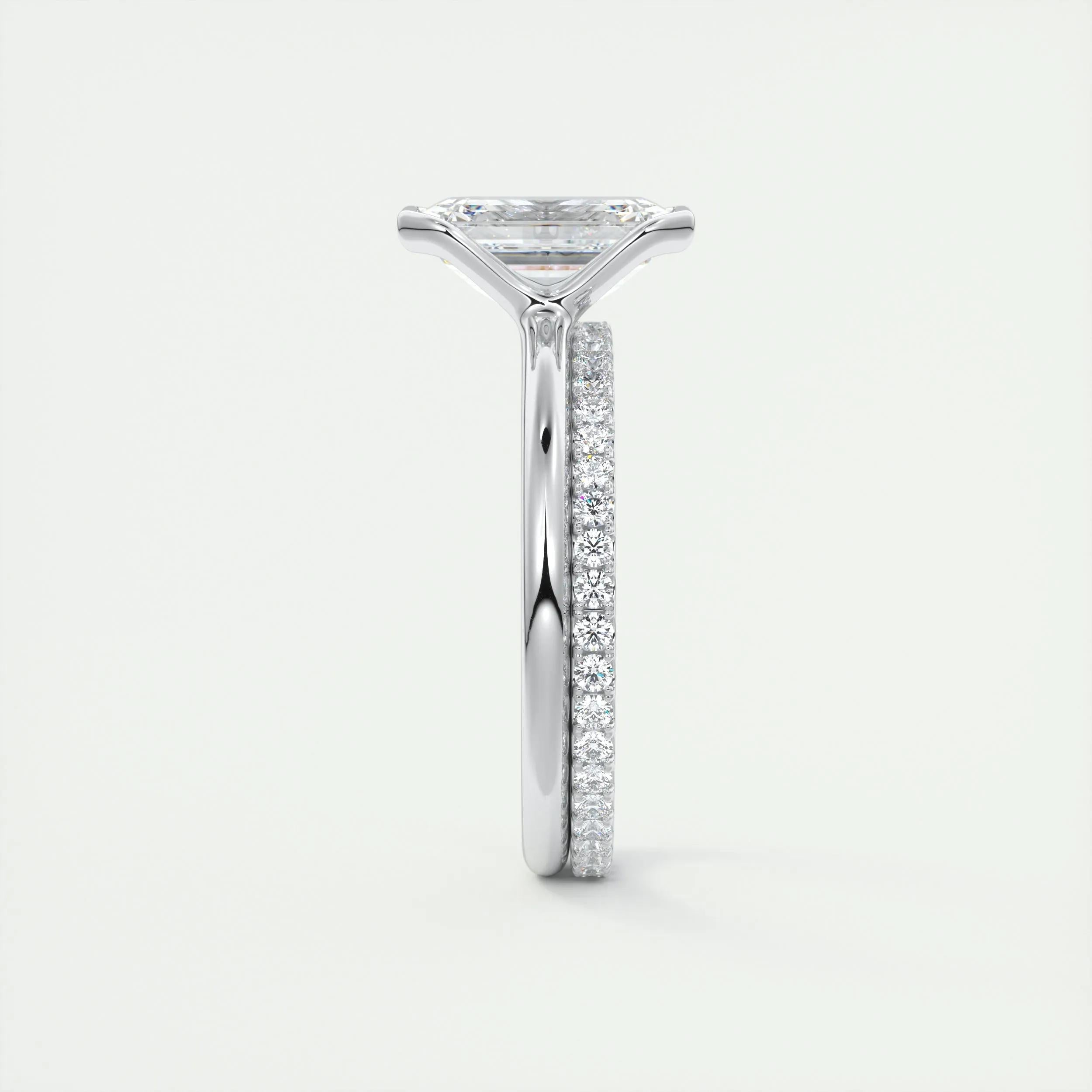 2.0 Ct Emerald East West Half Bezel Solitaire Moissanite Engagement Ring