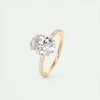 2.0 Ct  Oval Cut Moissanite Pave Diamond Engagement Ring