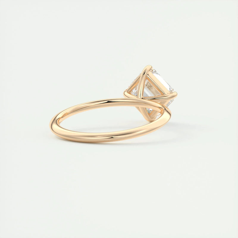 2.0 Ct Asscher Solitaire Moissanite Diamond  Engagement Ring