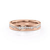 4mm Round Cut Moissanite Twig Cigar Men's Wedding Band