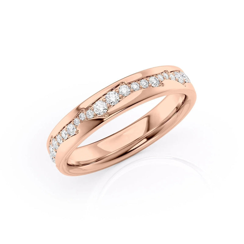 4mm Round Cut Moissanite Twig Cigar Men's Wedding Band