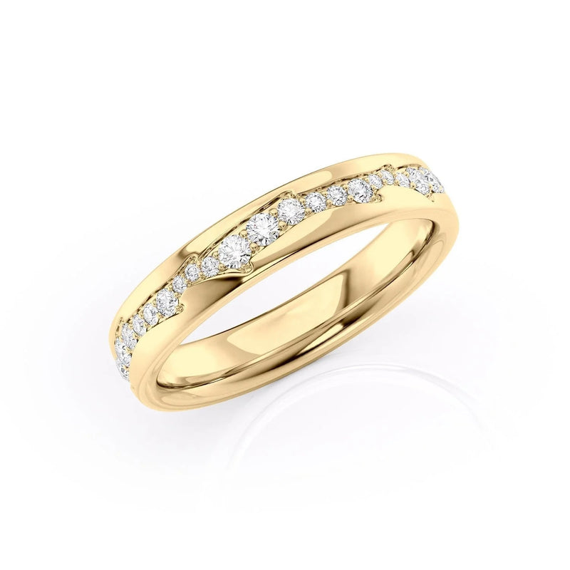 4mm Round Cut Moissanite Twig Cigar Men's Wedding Band