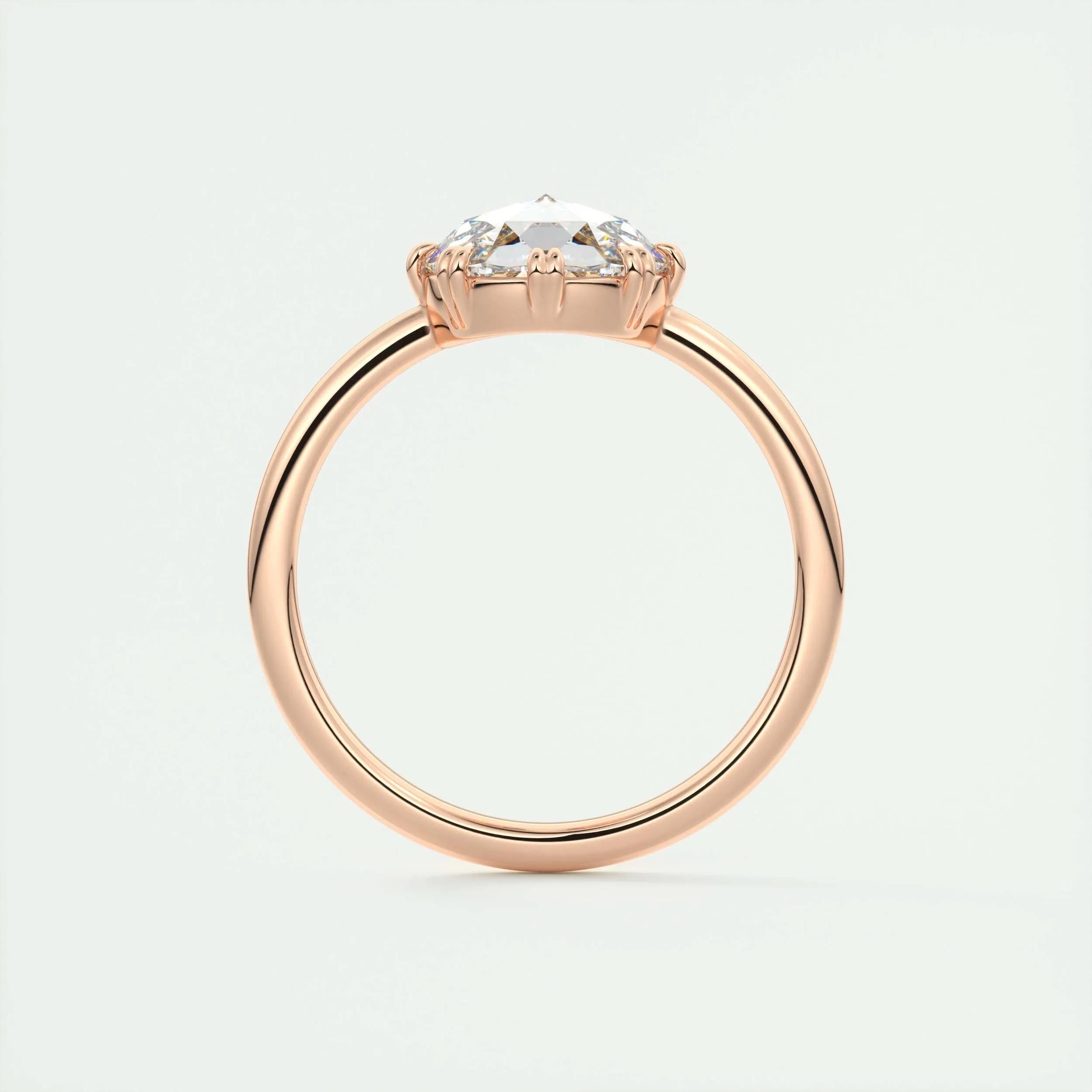 1.85 Ct Rose Cut Solitaire Full Bezel Moissanite Diamond  Engagement Ring