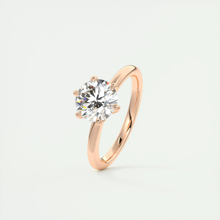1.86 Ct Solitaire Round Floral Moissanite Diamond Engagement Ring