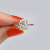 2.0 Ct Oval Floral Solitaire Moissanite Diamond Engagement Ring
