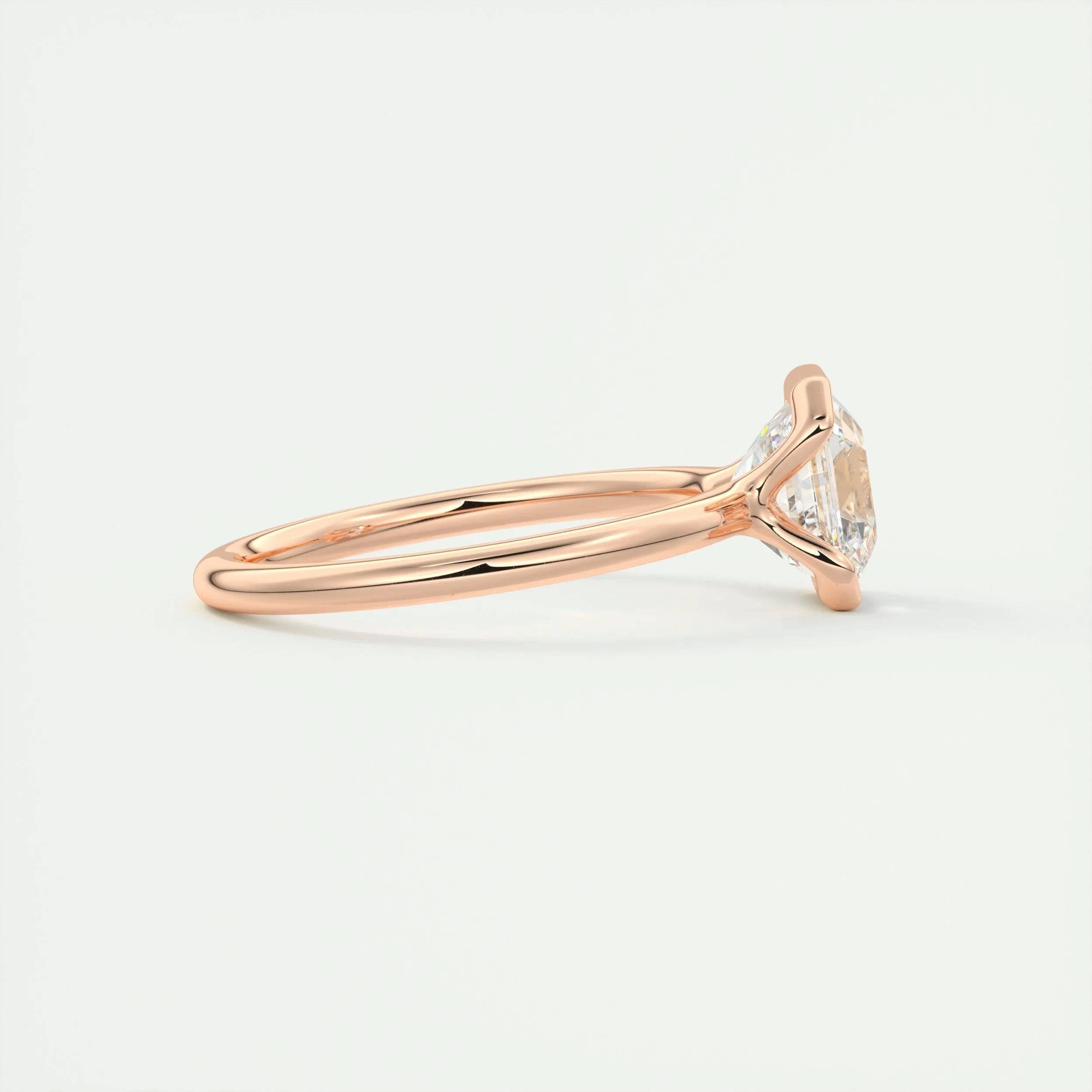 2.0 Ct Asscher Half Bezel Solitaire Moissanite Diamond Engagement Ring