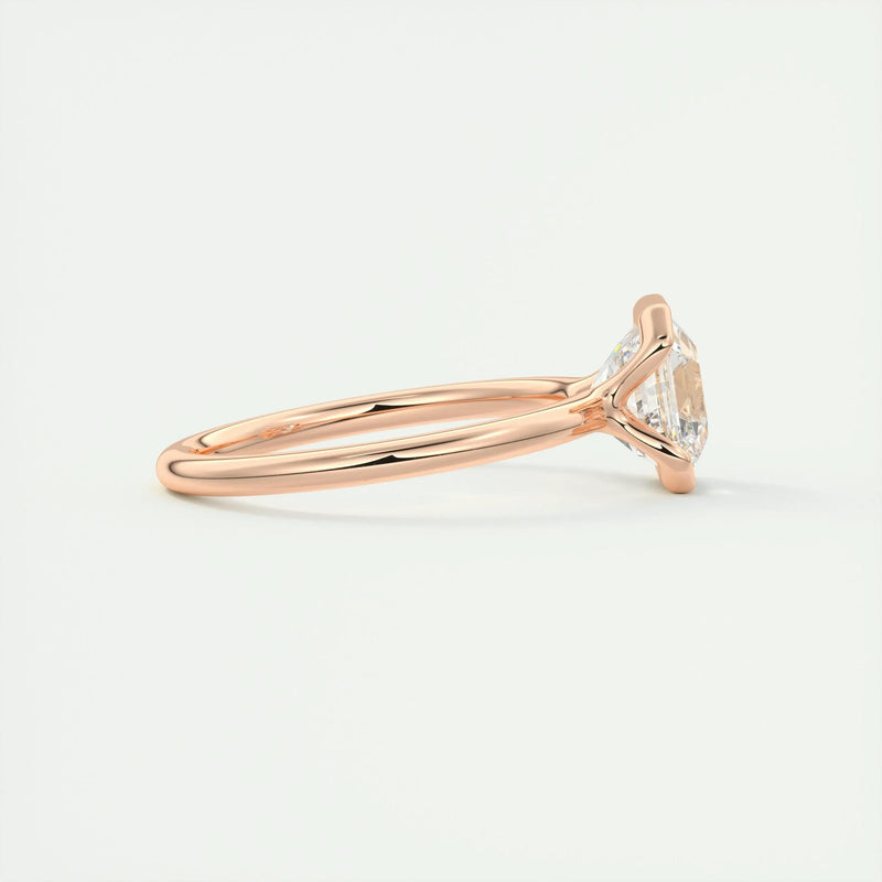 2.0 Ct Asscher Half Bezel Solitaire Moissanite Diamond Engagement Ring