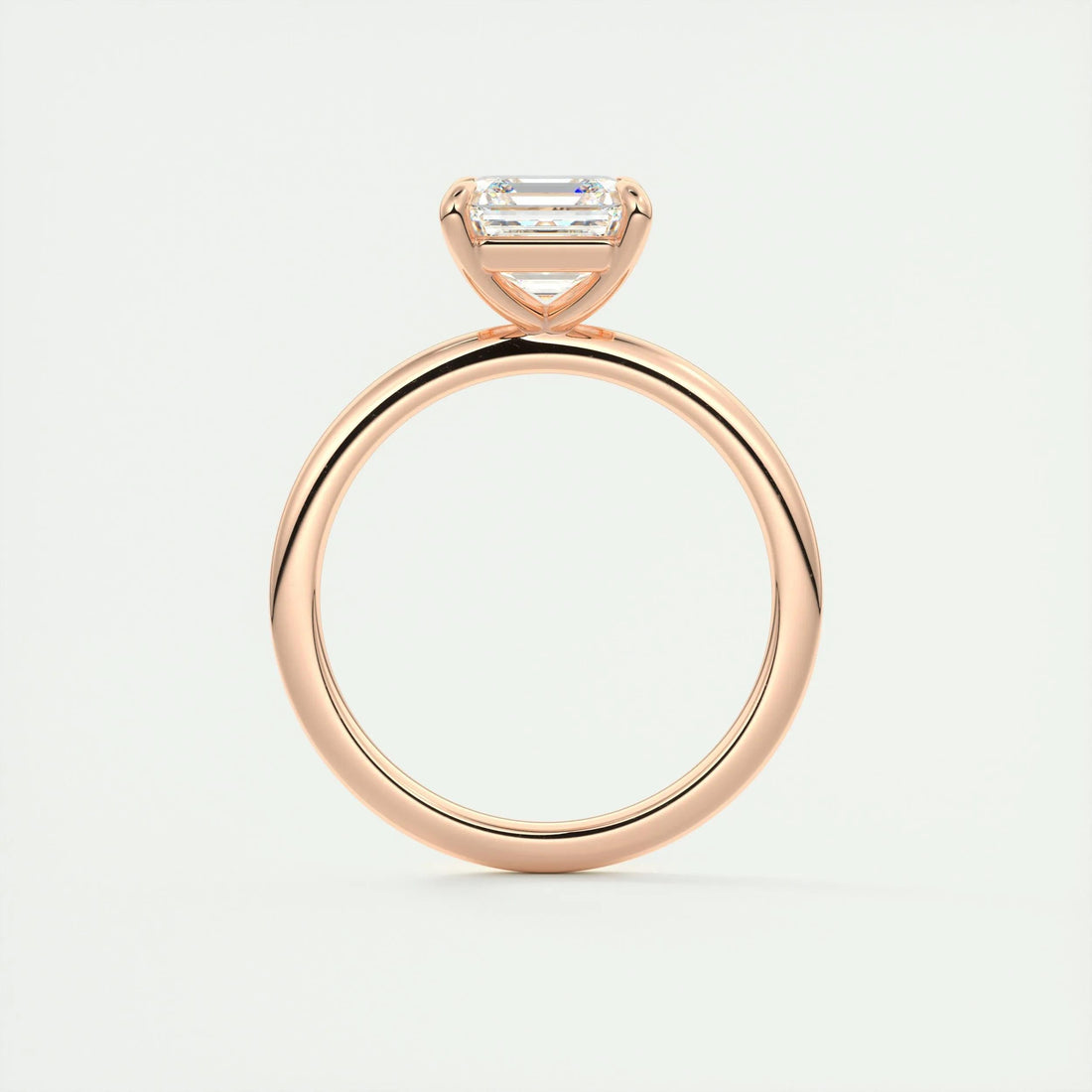 2.0 Ct Asscher Cut Moissanite Solitaire Diamond Engagement Ring