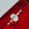 1.0-3.0 CT Oval CVD Diamond Dainty Engagement Ring