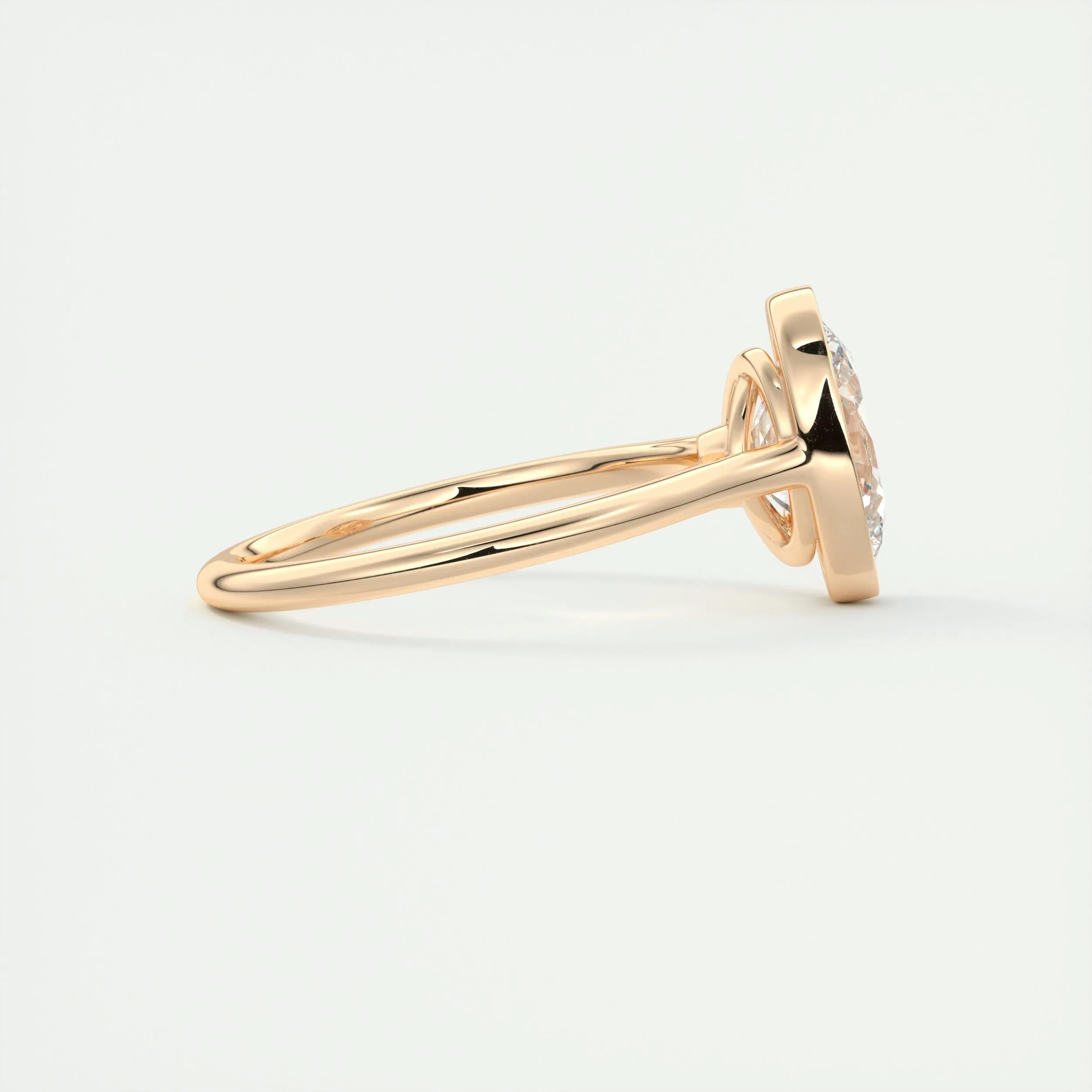 2.0 Ct Oval Solitaire Bezel Moissanite Diamond Engagement Ring