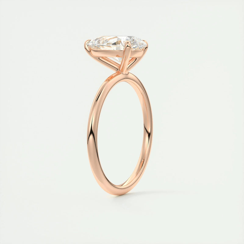 2.2 Ct Solitaire Pear Cut Moissanite Diamond Engagement Ring