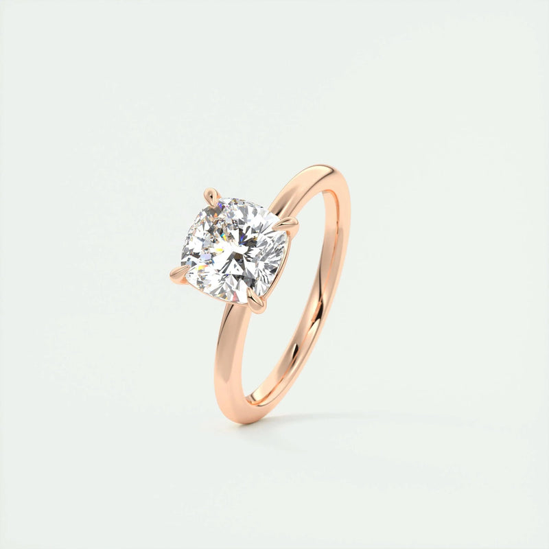 2.0 Ct Cushion Cut Solitaire Moissanite Diamond Engagement Ring