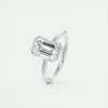 2.0 Ct Emerald East West Half Bezel Solitaire Moissanite Engagement Ring