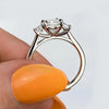 2.0 Ct Emerald Three Stone Moissanite Diamond Engagement Ring