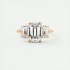 4.5 Ct Emerald Three Stones Moissanite Diamond Engagement Ring