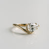1.0CT-3.0CT Pear Cut Moissanite Diamond Unique Solitaire Engagement Ring