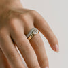 1.50CT-3.50CT Oval Cut Moissanite Diamond Unique Bypass Engagement Ring