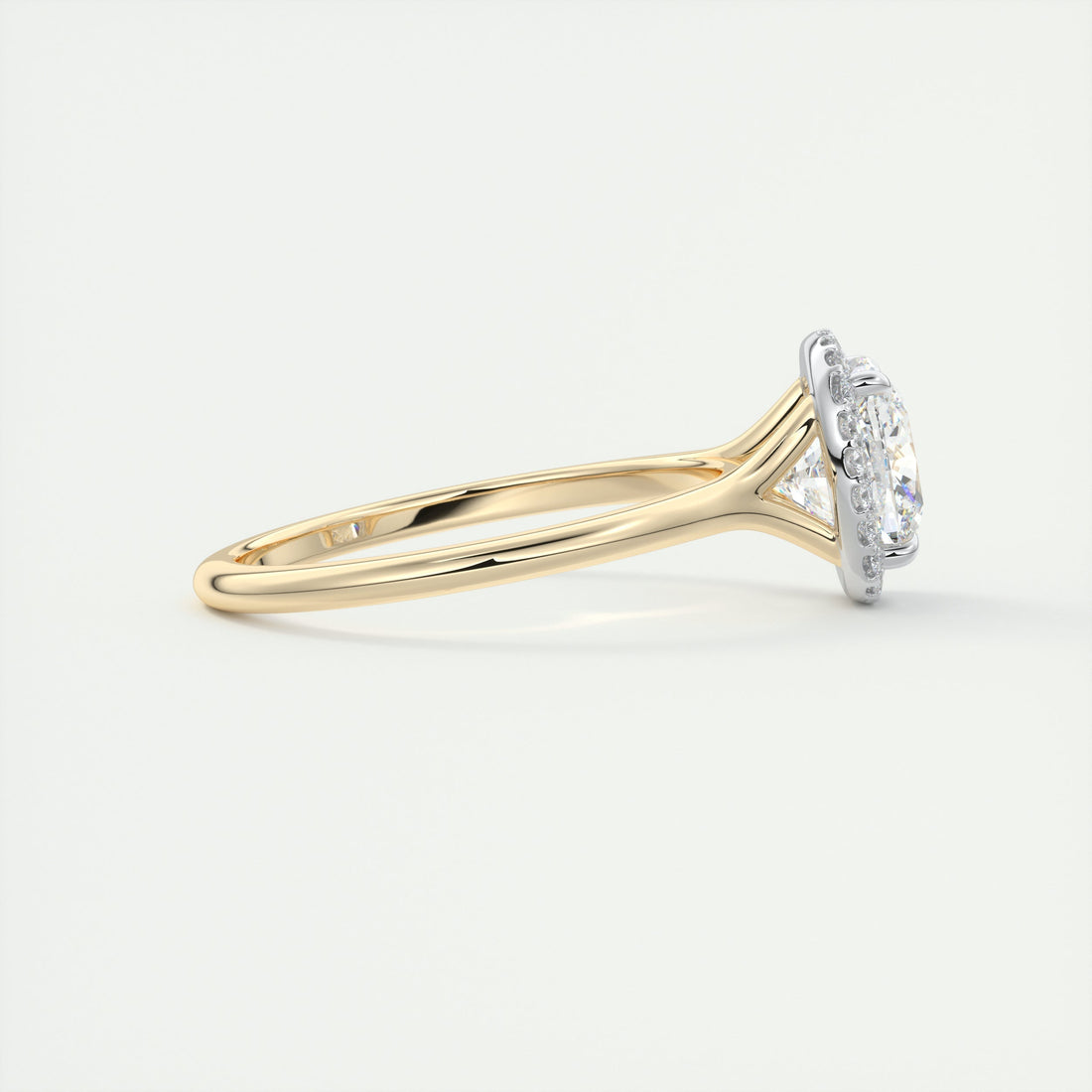 2CT Cushion Cut Moissanite Halo Engagement Ring