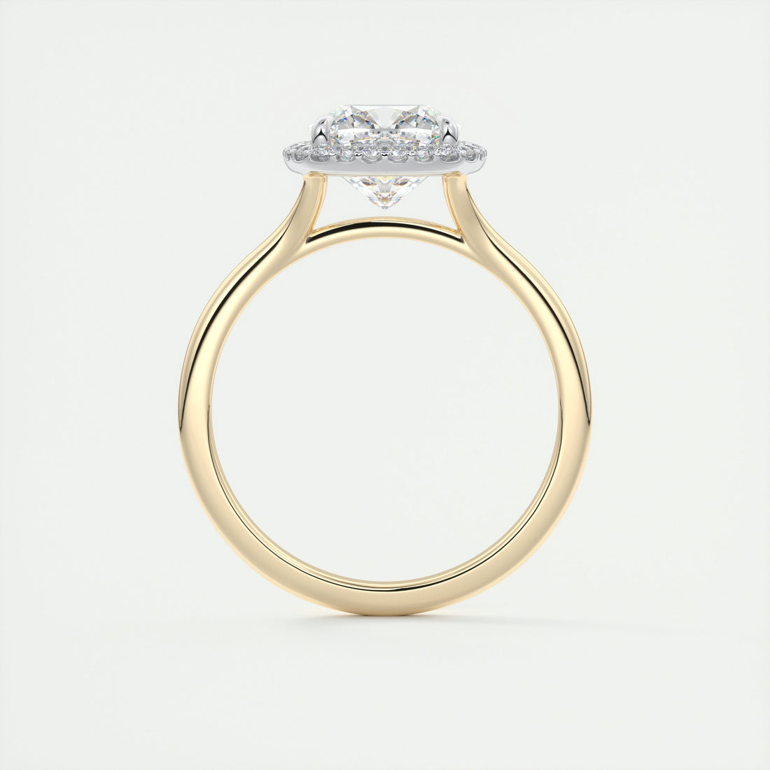 2CT Cushion Cut Moissanite Halo Engagement Ring