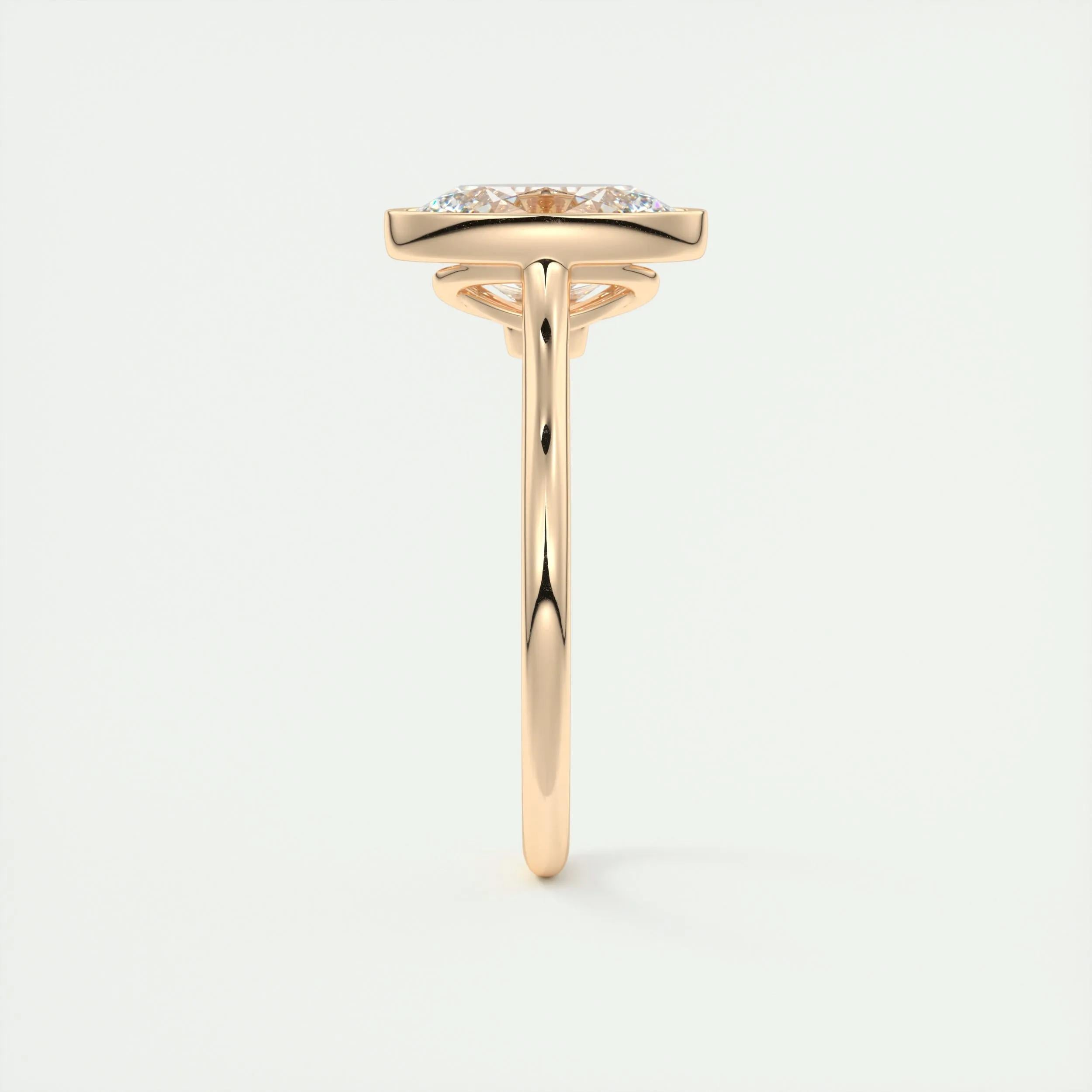 2.0 Ct Oval Solitaire Bezel Moissanite Diamond Engagement Ring