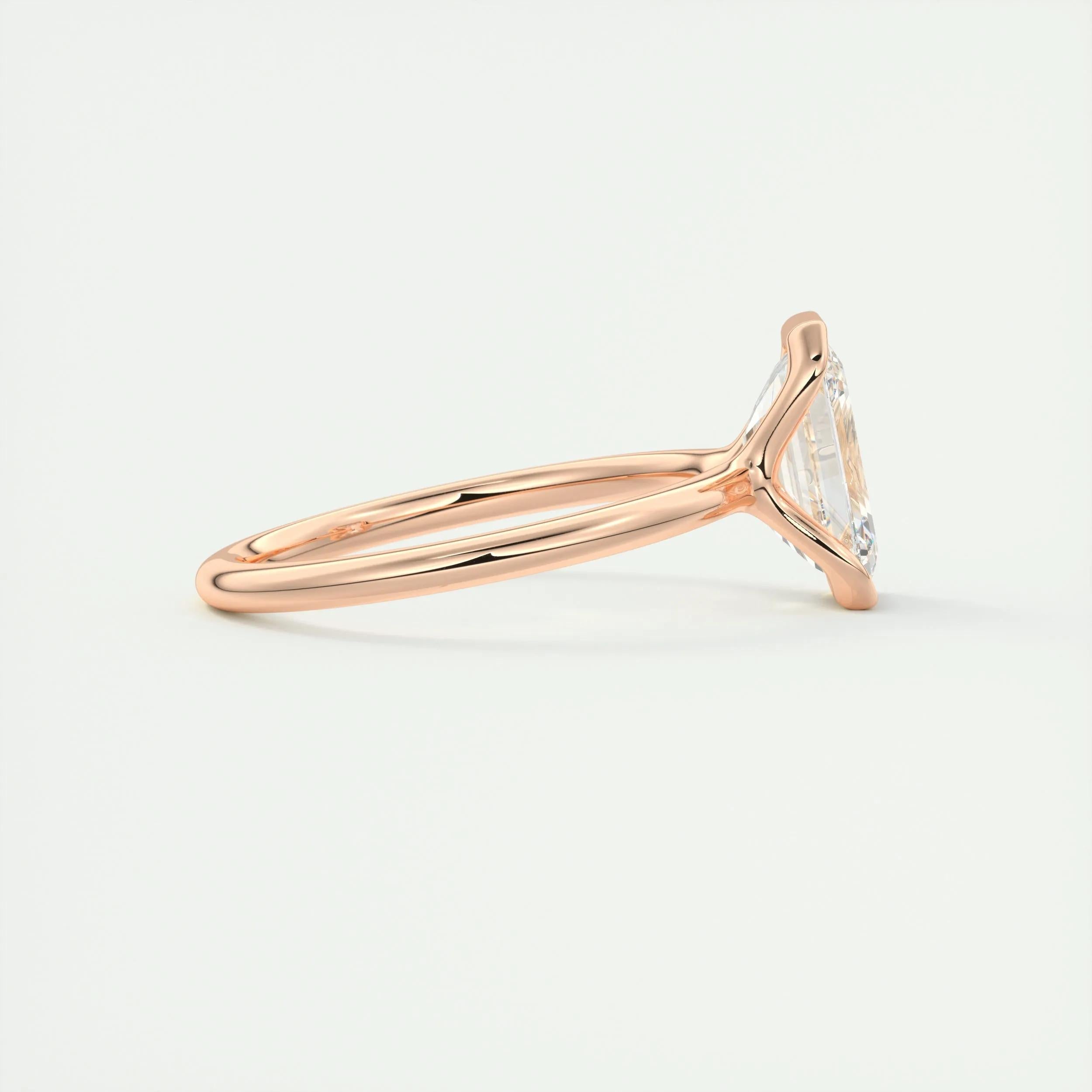 2.0 Ct Emerald East West Half Bezel Solitaire Moissanite Engagement Ring