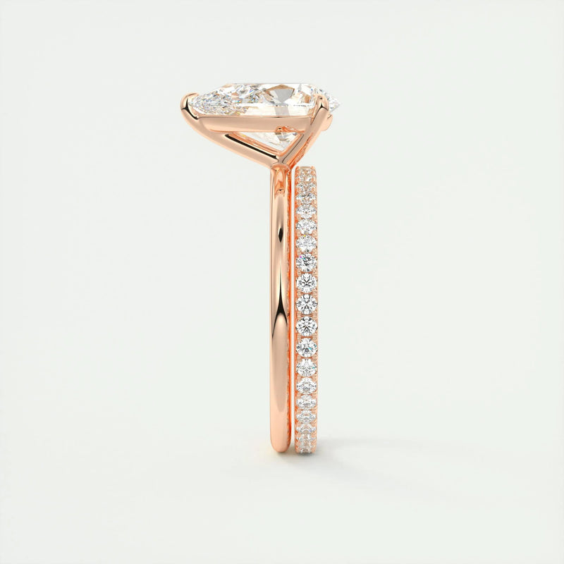 2.2 Ct Solitaire Pear Cut Moissanite Diamond Engagement Ring