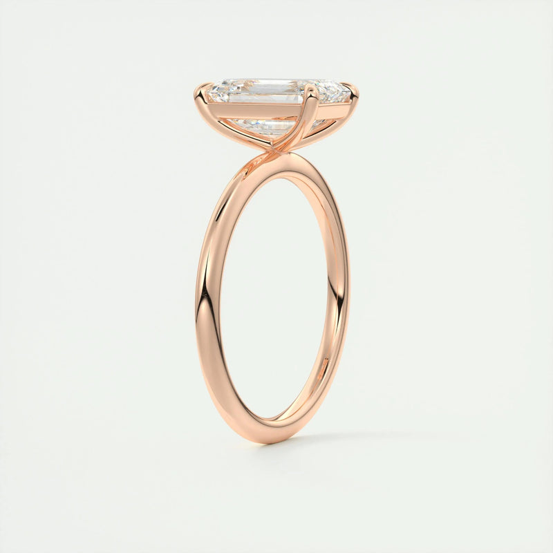 2.0 Ct Emerald Solitaire Moissanite Diamond Engagement Ring