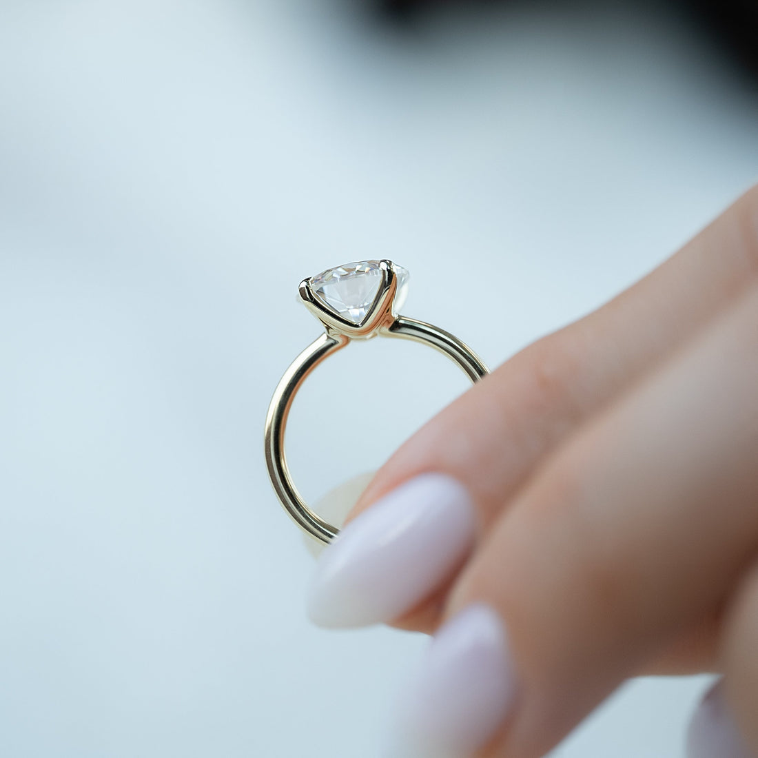 1.0-3.0 CT Round Cut CVD Diamond Solitaire Engagement Ring
