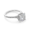 2.8CT Cushion Moissanite Hidden Halo Pave Setting Engagement Ring