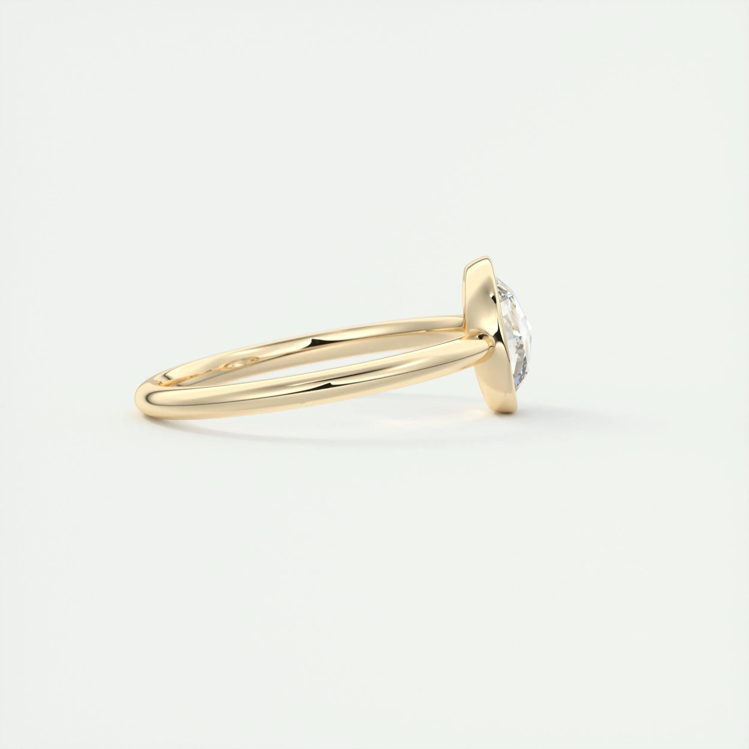 1.8 Ct Rose Cut Round Solitaire Full Bezel Moissanite Diamond  Engagement Ring