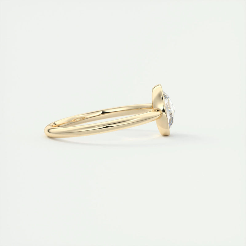 1.8 Ct Rose Cut Round Solitaire Full Bezel Moissanite Diamond  Engagement Ring