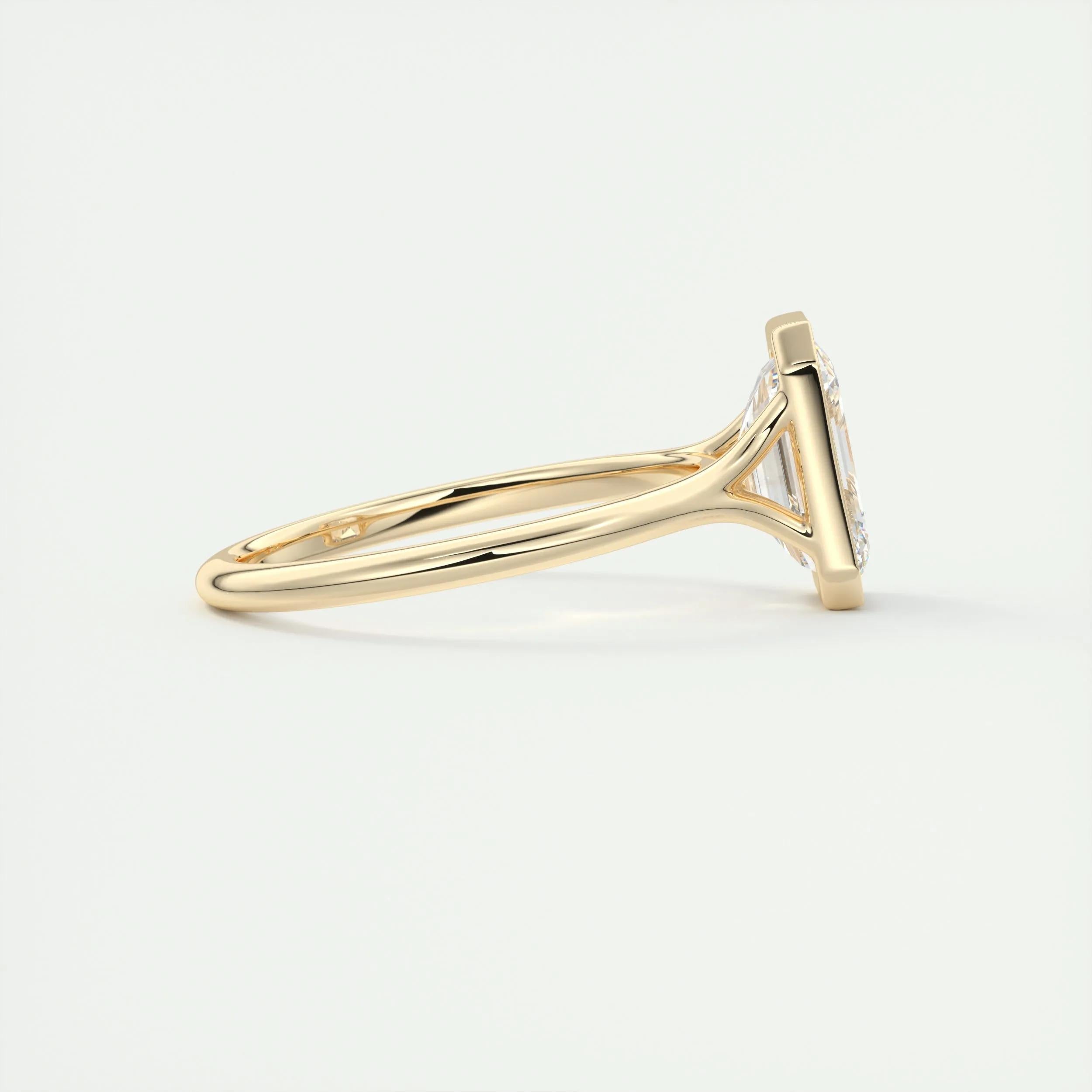 2.0 Ct Emerald Bezel Solitaire Moissanite Engagement Ring