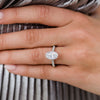 3.40CT Elongated Oval Moissanite Hidden Halo Triple Pave Setting Engagement Ring