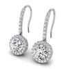 Round Cut Diamond Moissanite Drop Earrings for Her