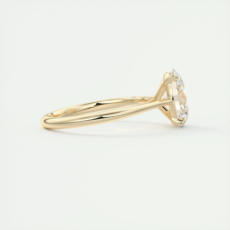 2.0 Ct Oval Cathedral Solitaire Moissanite Diamond Engagement Ring