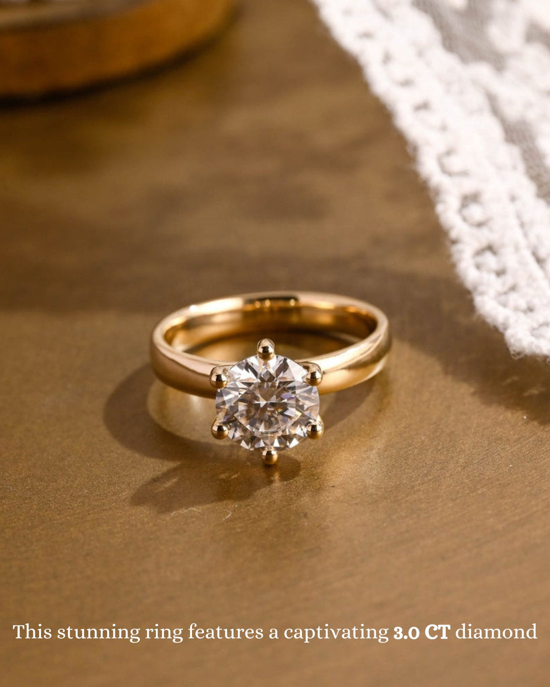 1.0 - 3.0 CT Round  CVD Diamond  Solitaire Engagement Ring
