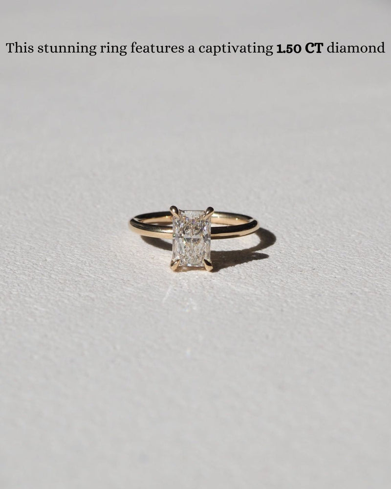 1.5 - 3.5 CT Radiant CVD Diamond Solitaire Engagement Ring