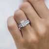 2.0CT Radiant Cut Moissanite Hidden Halo Engagement Ring
