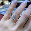 2.0 CT-4.0 CT Radiant CVD Diamond Pave Setting Engagement Ring